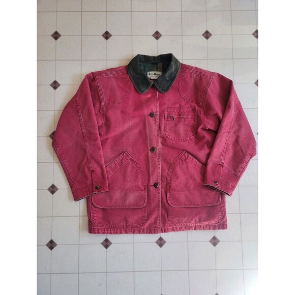 L.L. Bean Jackets & Blazers - Vintage L.L.Bean PrimaLoft Barn Chore Coat Womens Medium Red Flannel Lined